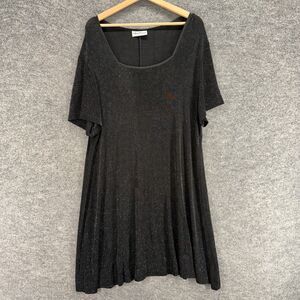 Ultra Dress Dress Women M Medium Black Sheath Midi Square Neck Short Sleeve